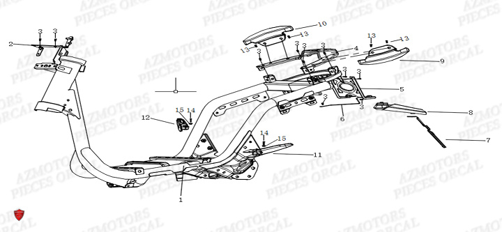Cadre ORCAL Pieces Orcal scooter ECOOTER E1 3KW