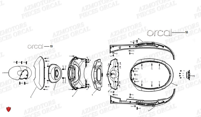 Carenages ORCAL Pieces Orcal scooter ECOOTER E1 3KW