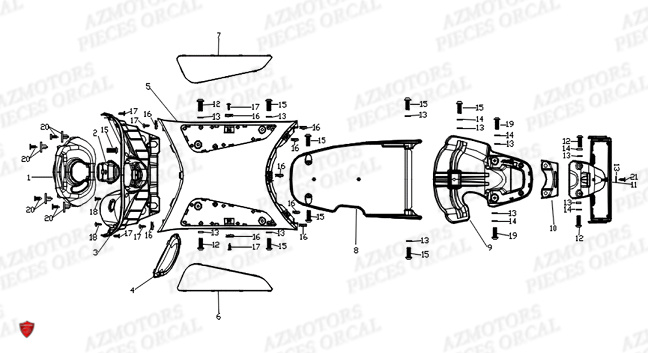 Carrosserie ORCAL Pieces Orcal scooter ECOOTER E1 3KW