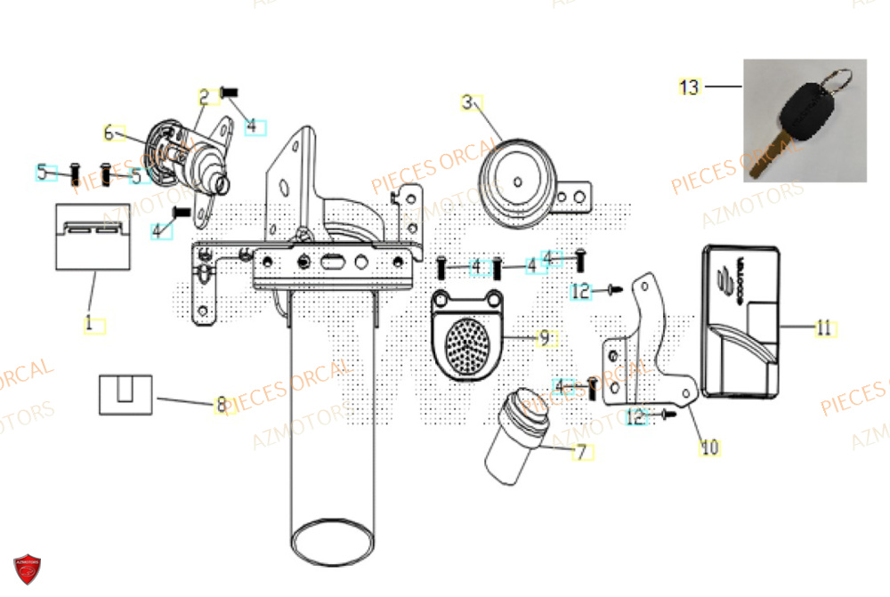 Equipement Electrique AZMOTORS Pieces Orcal scooter ECOOTER E1 3KW