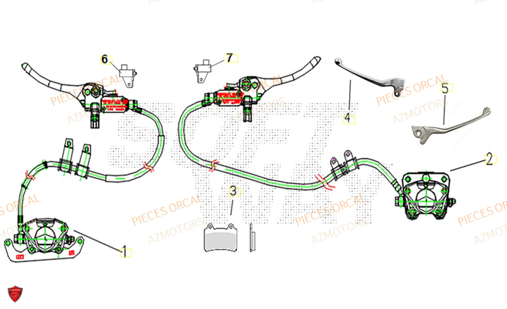 Freins AZMOTORS Pieces Orcal scooter ECOOTER E1 3KW
