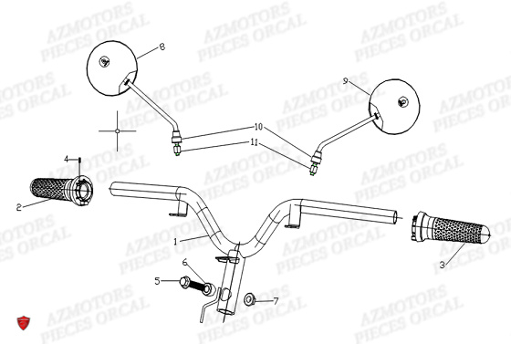 Guidon ORCAL Pieces Orcal scooter ECOOTER E1 3KW