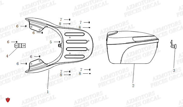Porte Paquet Top Case ORCAL Pieces Orcal scooter ECOOTER E1 3KW