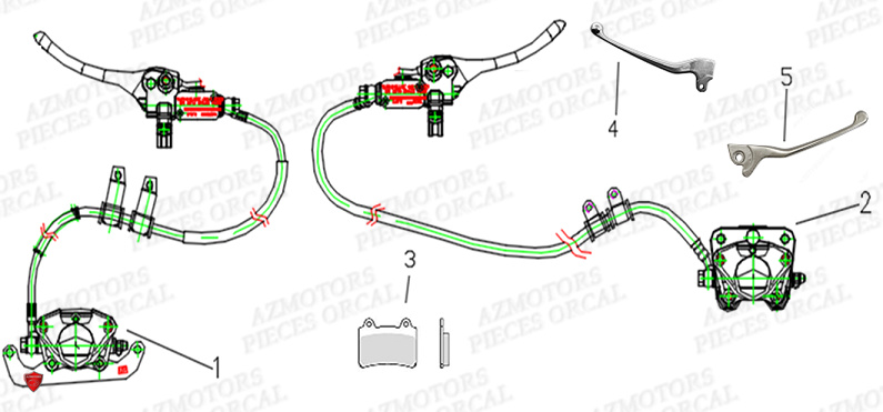 Systeme De Frein ORCAL Pieces Orcal scooter ECOOTER E1 3KW