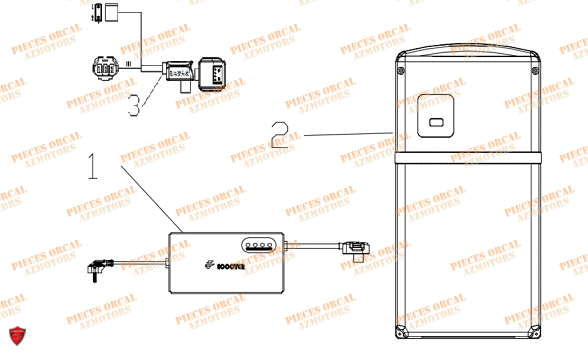 Batterie ORCAL Pieces Orcal scooter ECOOTER E1-R 4KW
