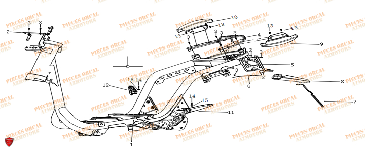 Cadre ORCAL Pieces Orcal scooter ECOOTER E1-R 4KW
