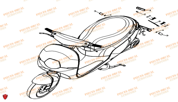 Catadioptre ORCAL Pieces Orcal scooter ECOOTER E1-R 4KW