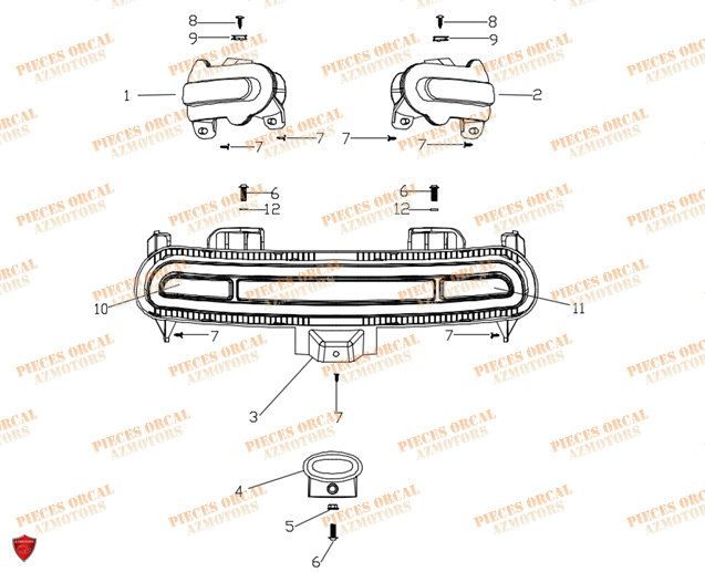 Feu Arriere Et Clignotants ORCAL Pieces Orcal scooter ECOOTER E1-R 4KW