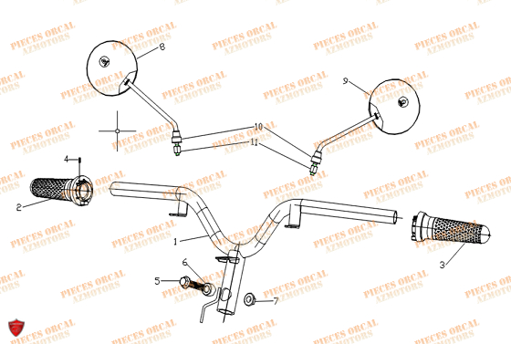 Guidon ORCAL Pieces Orcal scooter ECOOTER E1-R 4KW
