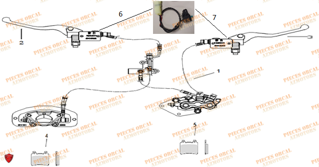 Systeme Frein ORCAL Pieces Orcal scooter ECOOTER E1-R 4KW
