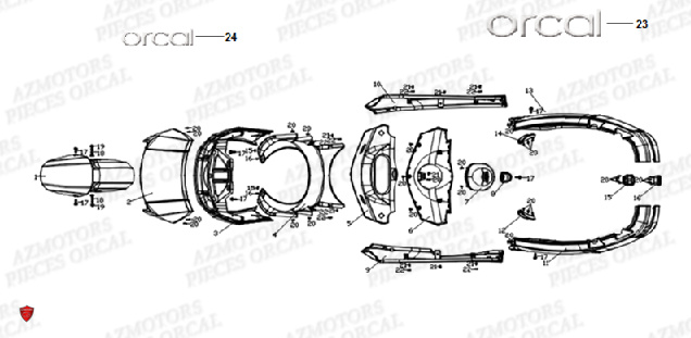 Carenages ORCAL Pieces Orcal scooter ECOOTER E2 3KW