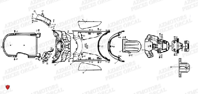Carrosserie ORCAL Pieces Orcal scooter ECOOTER E2 3KW