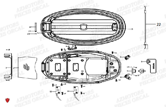 Selle ORCAL Pieces Orcal scooter ECOOTER E2 3KW