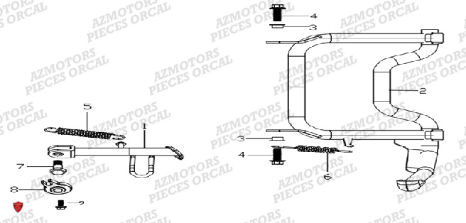 Bequilles ORCAL Pieces Orcal scooter ECOOTER E2-R 4KW