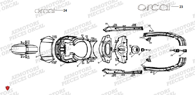 Carenages ORCAL Pieces Orcal scooter ECOOTER E2-R 4KW