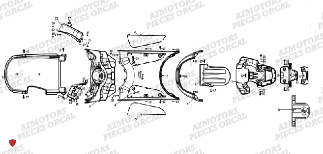 Carrosserie ORCAL Pieces Orcal scooter ECOOTER E2-R 4KW