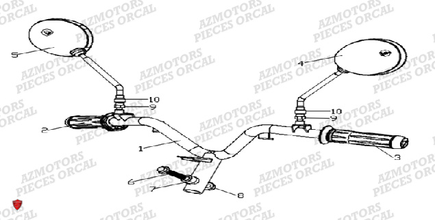Guidon ORCAL Pieces Orcal scooter ECOOTER E2-R 4KW