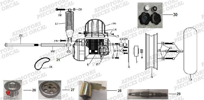 Moteur Et Train Arriere ORCAL Pieces Orcal scooter ECOOTER E2-R 4KW