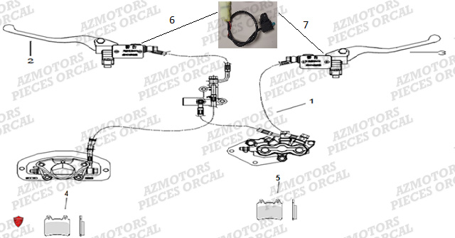 Systeme De Freinage ORCAL Pieces Orcal scooter ECOOTER E2-R 4KW