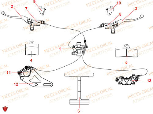 Systeme De Frein ORCAL Pieces Orcal scooter ECOOTER E3 3Kw