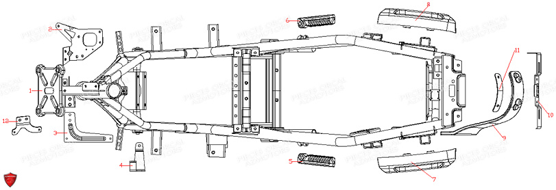 Cadre ORCAL Pieces Orcal scooter ECOOTER E5 R 8KW (Équivalent 125cc)