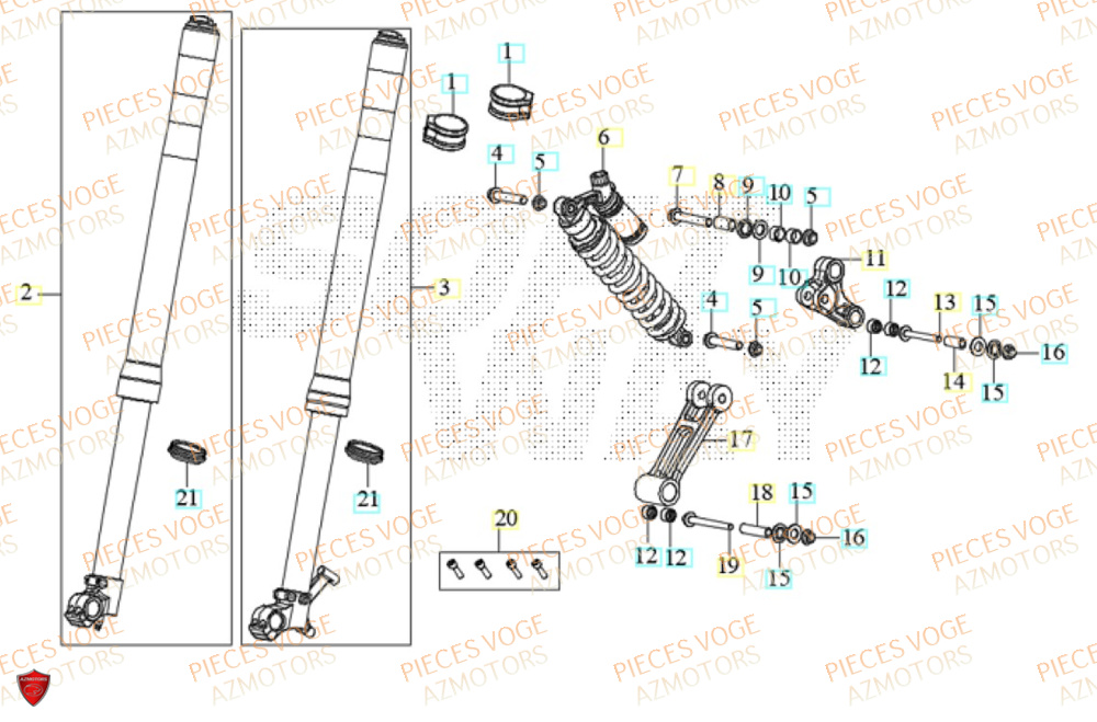 Amortisseur VOGE Pièces Voge EF-40 2025