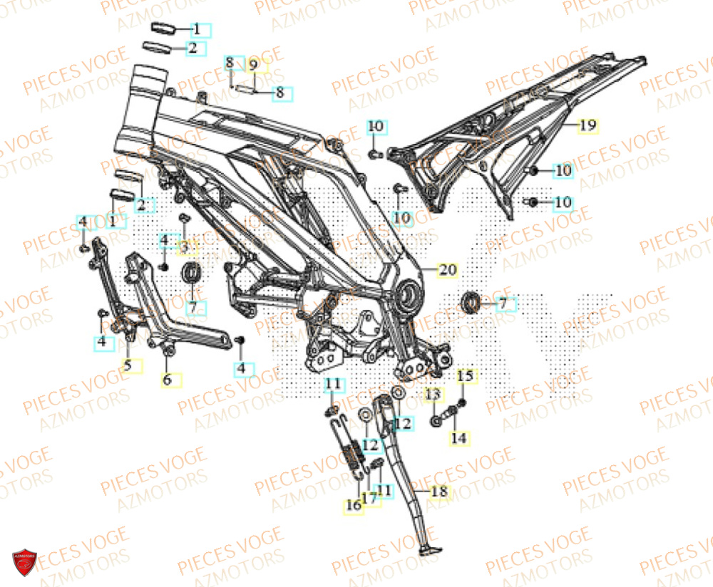 Chassis VOGE Pièces Voge EF-40 2025