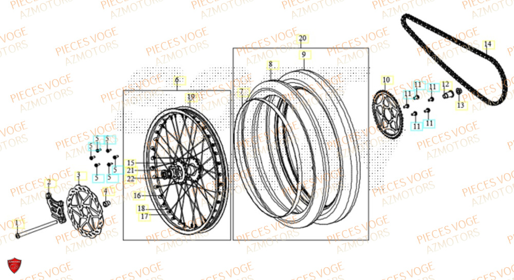 Roue Arriere VOGE Pièces Voge EF-40 2025