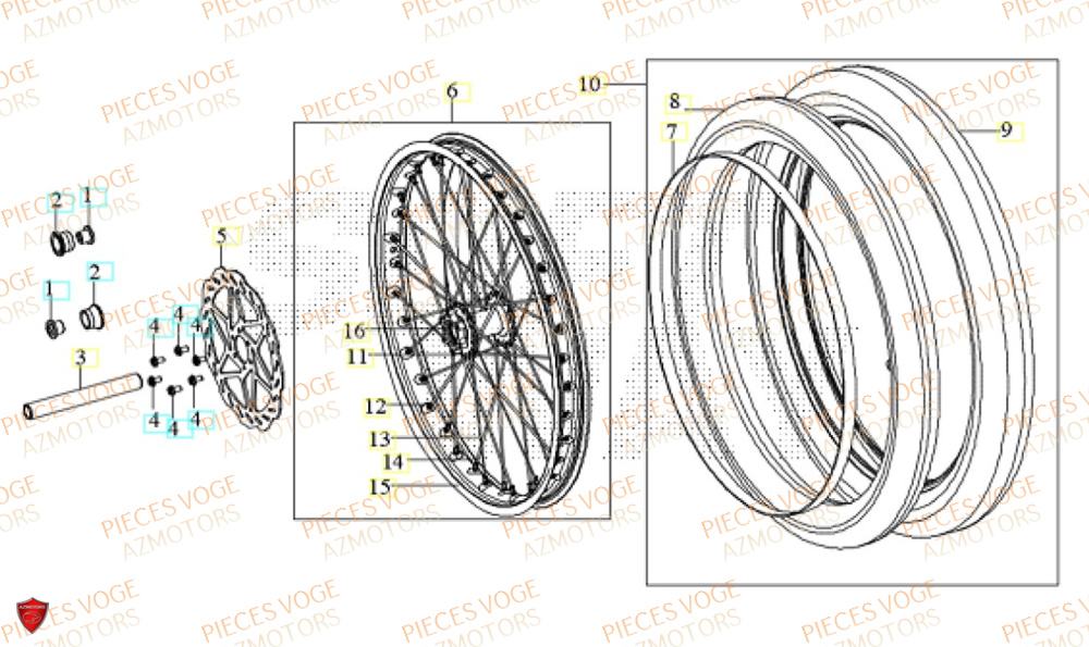 Roue Avant VOGE Pièces Voge EF-40 2025