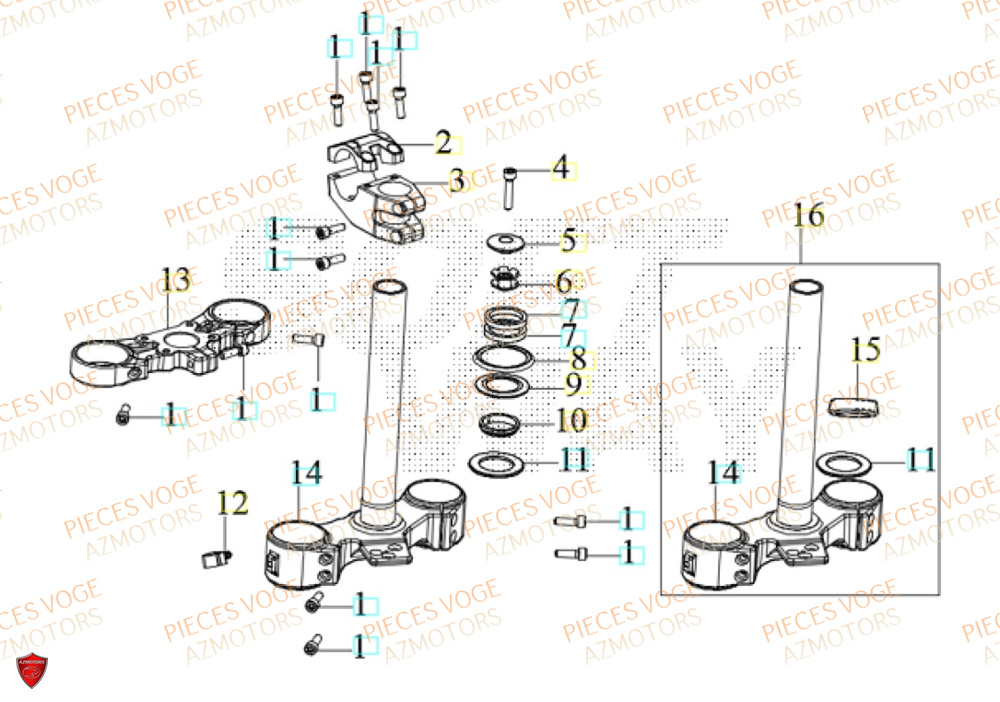 Te De Fourche VOGE Pièces Voge EF-40 2025