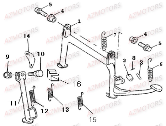 Bequilles LINHAI Pièces Scooter EGGY 125cc