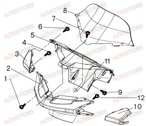 Carrosseries Guidon LINHAI Pièces Scooter EGGY 125cc