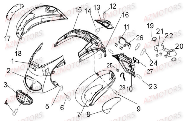 Carrosseries Laterales LINHAI Pièces Scooter EGGY 125cc