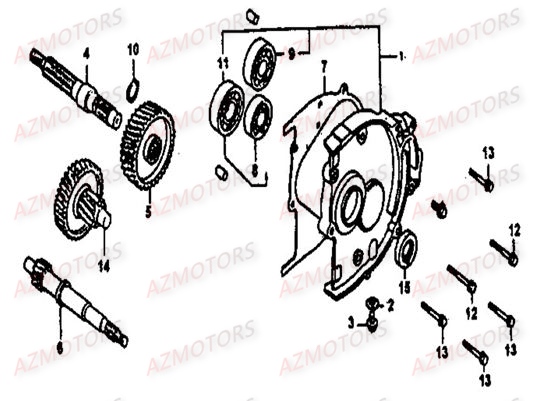 Carter Transmission LINHAI Pièces Scooter EGGY 125cc