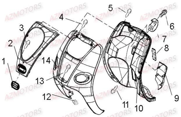 Face Avant LINHAI Pièces Scooter EGGY 125cc