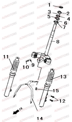 Fourche LINHAI Pièces Scooter EGGY 125cc