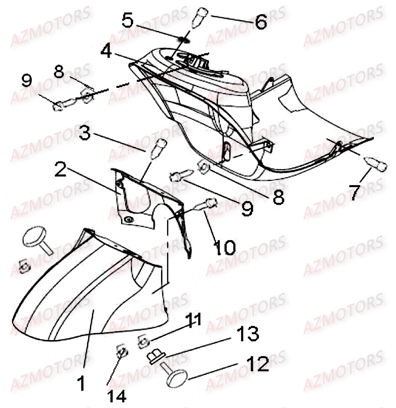 GARDE BOUE AVANT LINHAI EGGY 125