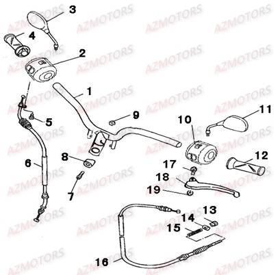 Guidon LINHAI Pièces Scooter EGGY 125cc