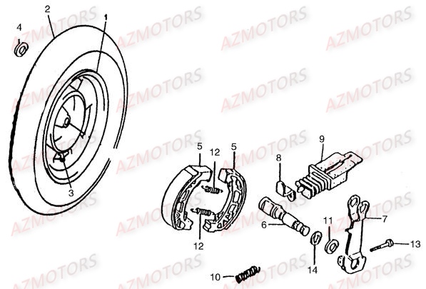 Roue Arriere LINHAI Pièces Scooter EGGY 125cc