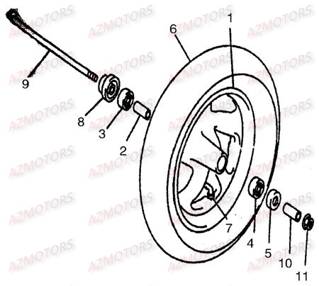 Roue Avant LINHAI Pièces Scooter EGGY 125cc