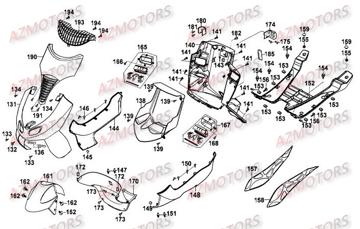 CARENAGES AVANTS AZMOTORS EGO 125