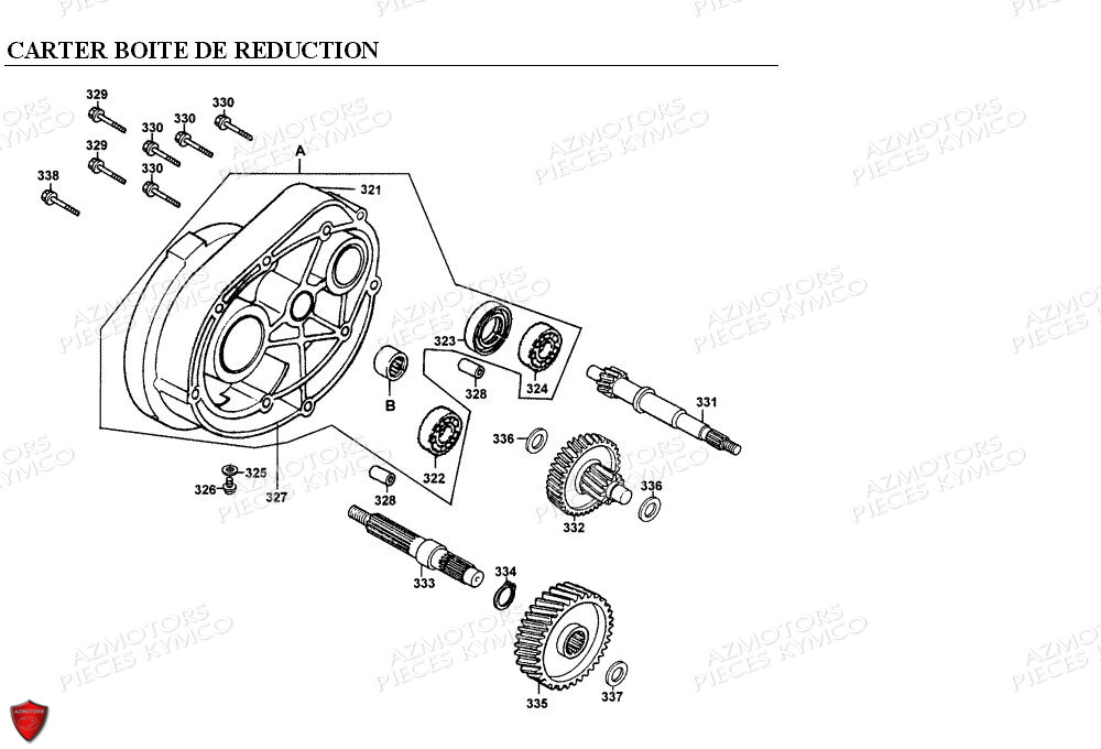 Carter Boite De Reduction KYMCO Pièces EGO 125 4T EURO I (SH25CA)