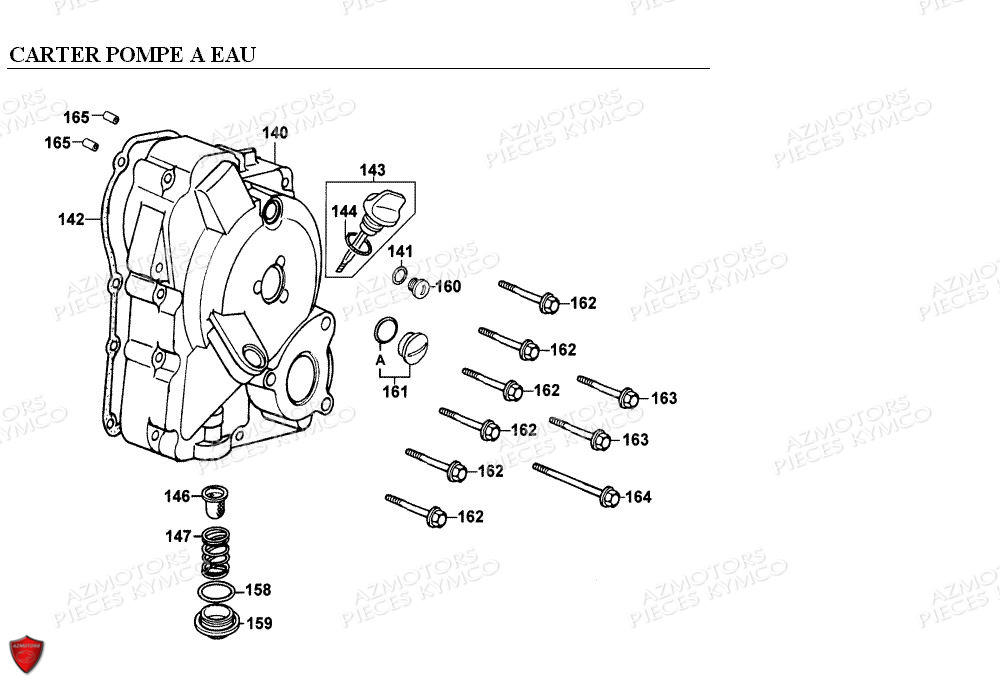 Carter Pompe A Eau KYMCO Pièces EGO 125 4T EURO I (SH25CA)