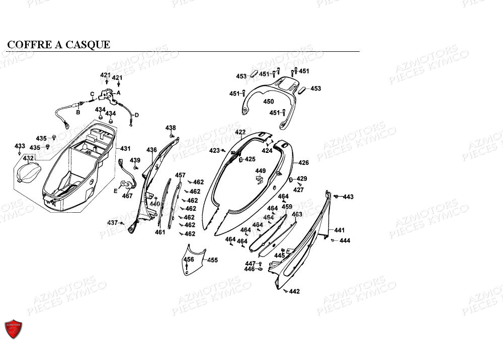 COFFRE A CASQUE KYMCO EGO 125