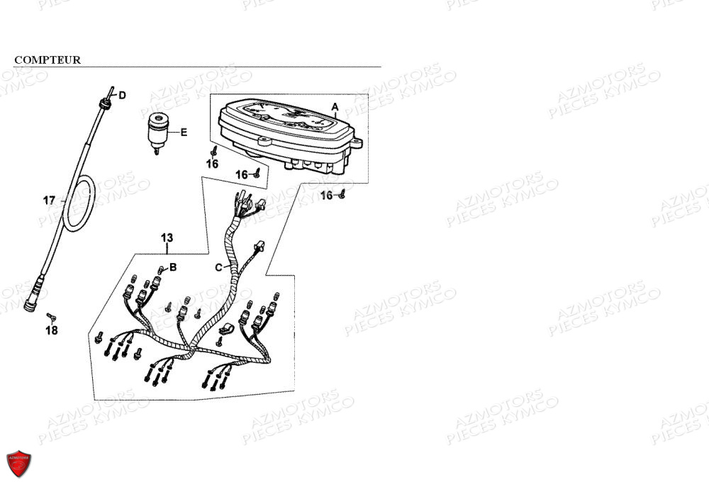 COMPTEUR KYMCO EGO 125