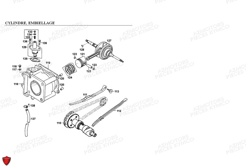 EMBIELLAGE CYLINDRE pour EGO-125