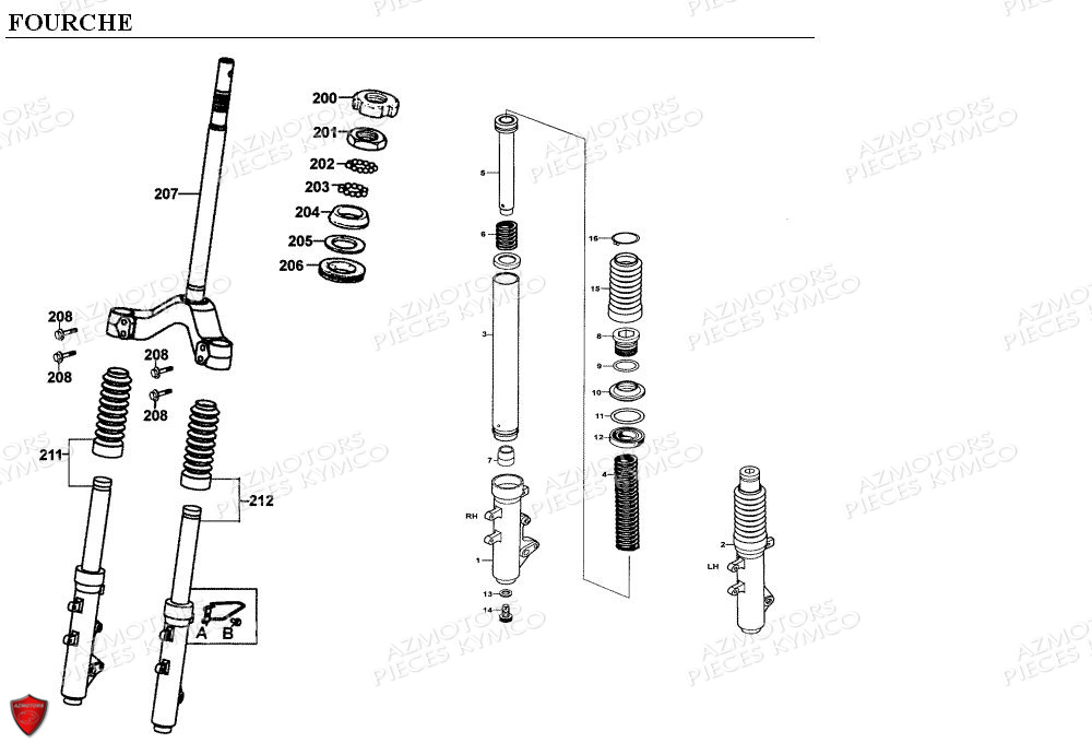 FOURCHE KYMCO EGO 125