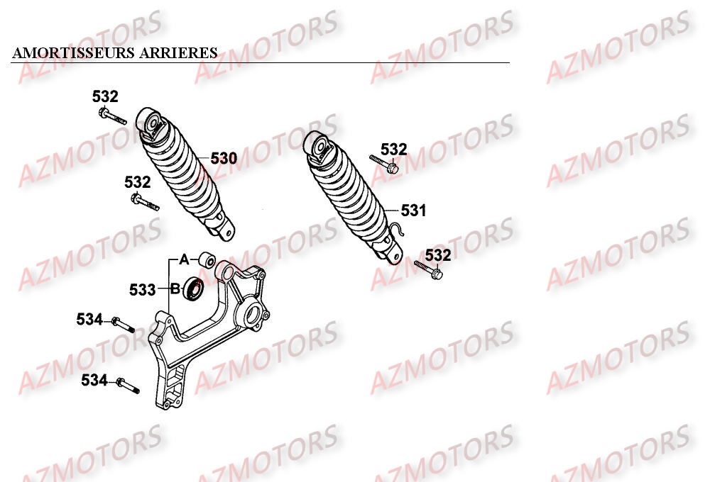 Amortisseurs Arrieres KYMCO Pièces Scooter Kymco EGO 250 4T EURO I