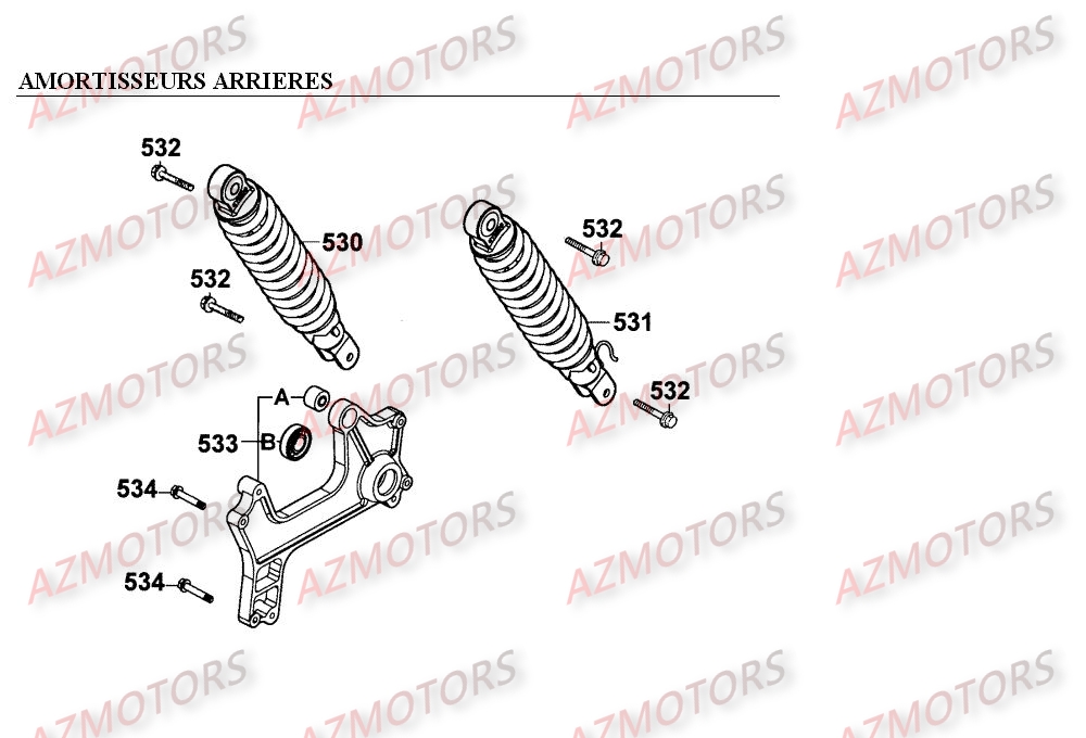 AMORTISSEURS ARRIERES KYMCO EGO 250