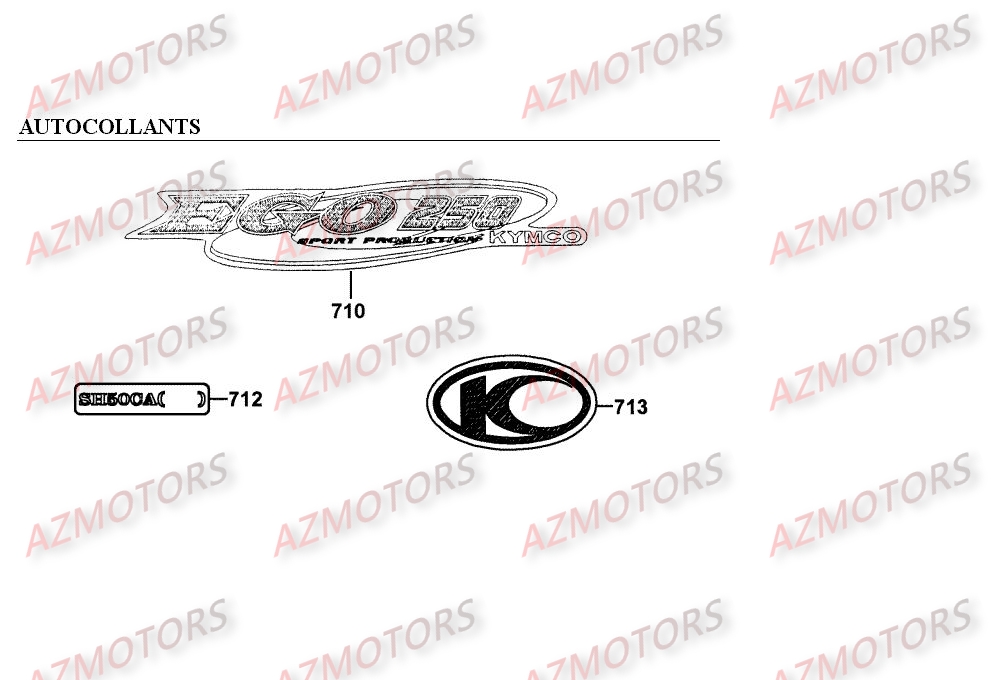 AUTOCOLLANTS KYMCO EGO 250